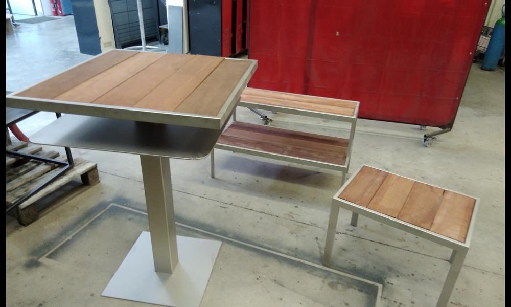 Mobilier terrasse INOX et bois : ARINOX - 