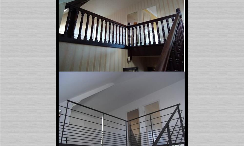 Remplacement garde-corps en bois par un  plus moderne en acier ARINOX - 