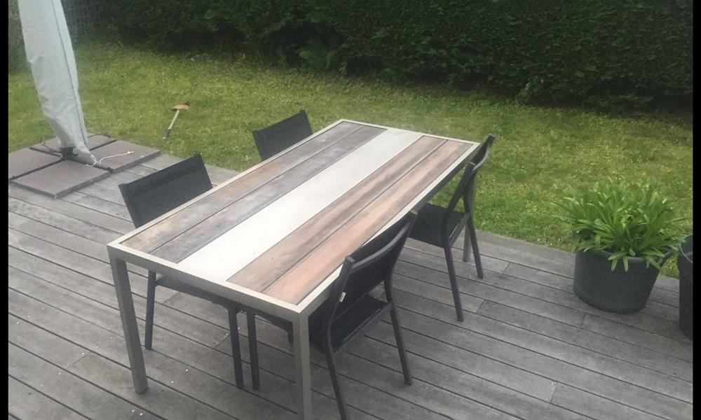 Salon jardin INOX et bois ARINOX - 