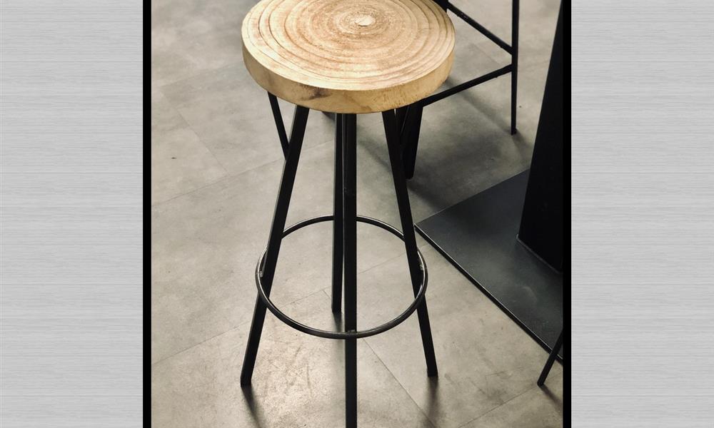 Tabouret acier  bois ARINOX - 
