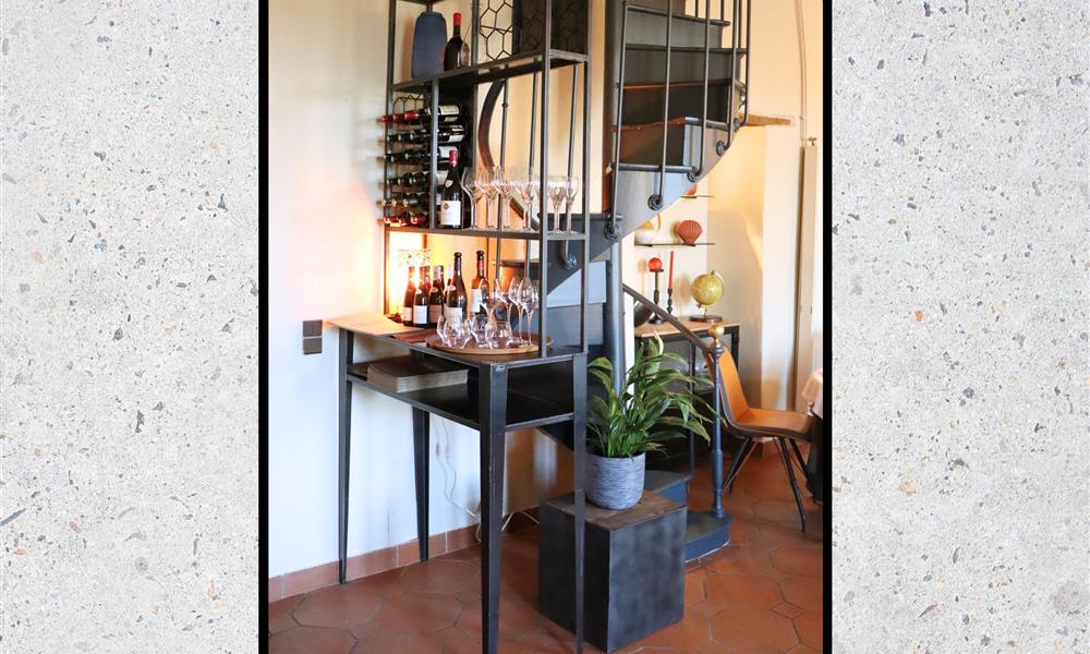 Table en acier avec étagère sur mesure finition huilé. - ARINOX - 