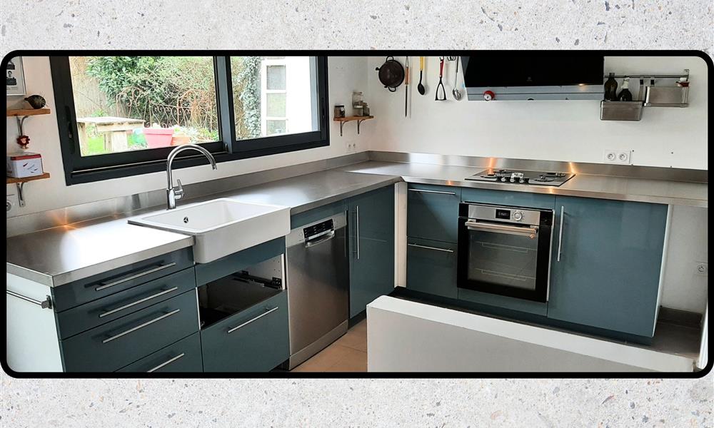 Rénovation d'un plan de travail en bois. ARINOX - 